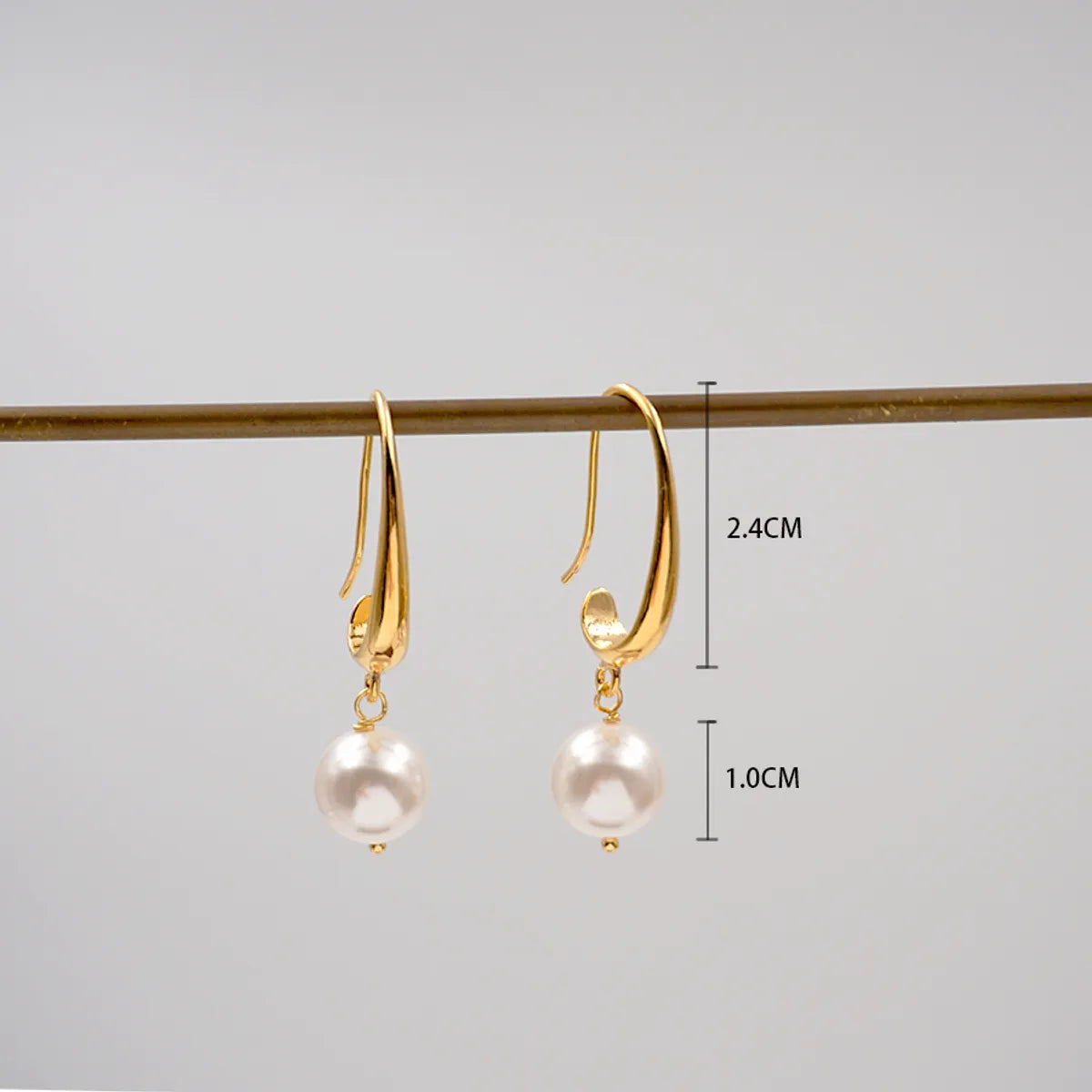 1 Pair Retro Simple Style Pearl Imitation Pearl Copper Drop Earrings