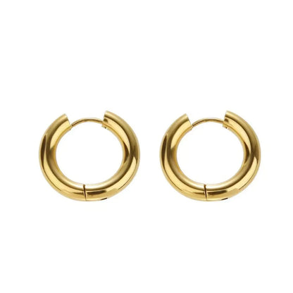 1 Pair Retro Simple Style Round Plating Titanium Steel 18k Gold Plated Earrings