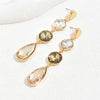 1 Pair Retro Simple Style Round Water Droplets Inlay Alloy Glass Drop Earrings