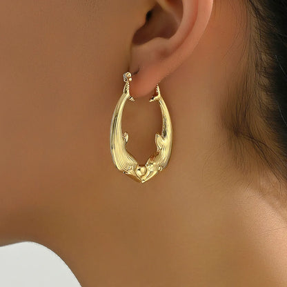 1 Pair Retro Simple Style Solid Color Ferroalloy Earrings