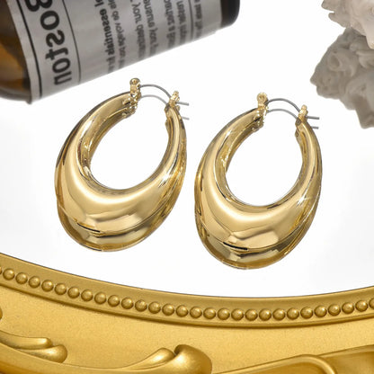 1 Pair Retro Simple Style Solid Color Iron Earrings