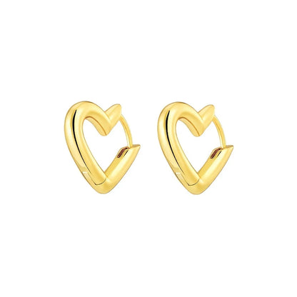 1 Pair Retro Simple Style Square Heart Shape Plating Copper Earrings Ear Studs