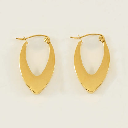 1 Pair Retro Simple Style U Shape Stainless Steel Plating 18k Gold Plated Hoop Earrings