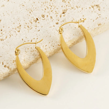 1 Pair Retro Simple Style U Shape Stainless Steel Plating 18k Gold Plated Hoop Earrings