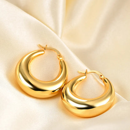 1 Pair Retro Simple Style U Shape Stripe Twist Plating Copper 18k Gold Plated Earrings