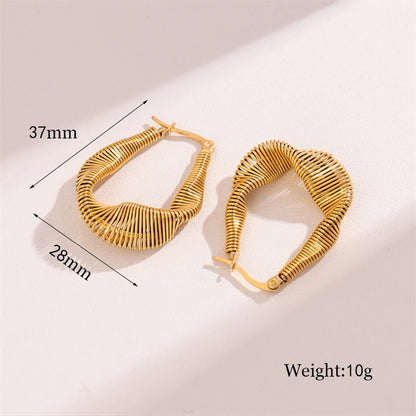 1 Pair Retro Simple Style U Shape Twist Plating Stainless Steel 18k Gold Plated Earrings