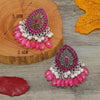 1 Pair Retro Simple Style Water Droplets Flower Tassel Hollow Out Inlay Alloy Rhinestones Silver Plated Drop Earrings