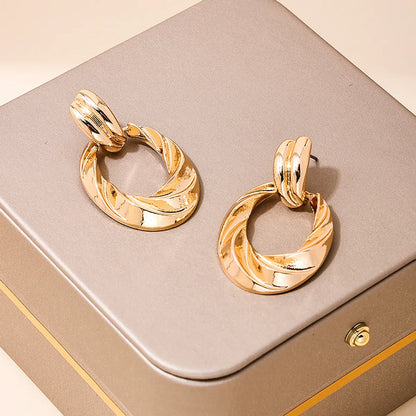 1 Pair Retro Solid Color Alloy Zinc Drop Earrings