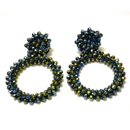 1 Pair Retro Solid Color Beaded Seed Bead Earrings