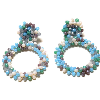 1 Pair Retro Solid Color Beaded Seed Bead Earrings