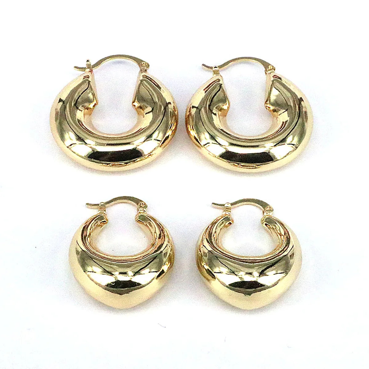 1 Pair Retro Solid Color Plating Copper Gold Plated Earrings