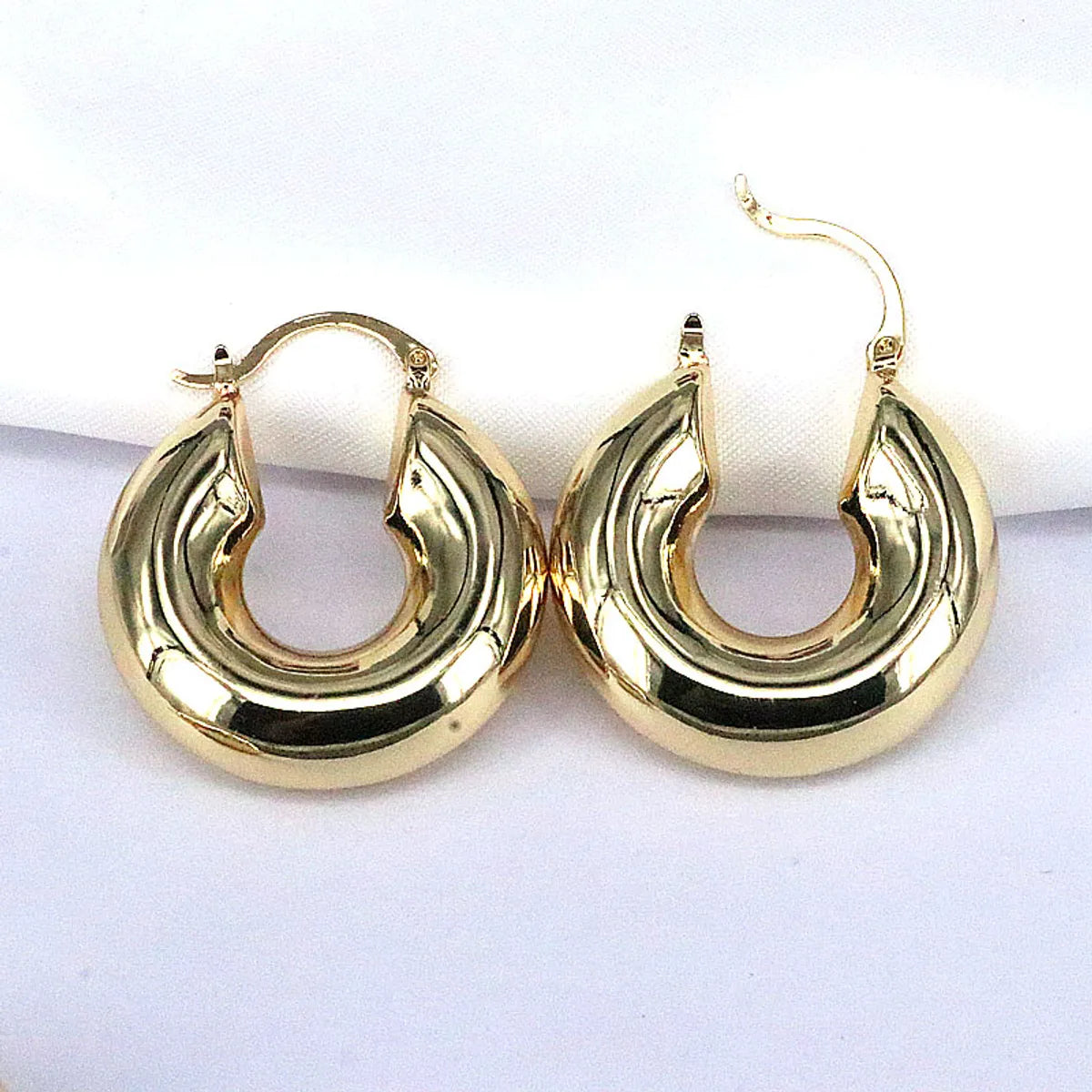 1 Pair Retro Solid Color Plating Copper Gold Plated Earrings