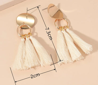 1 Pair Retro Solid Color Plating Alloy Gold Plated Drop Earrings