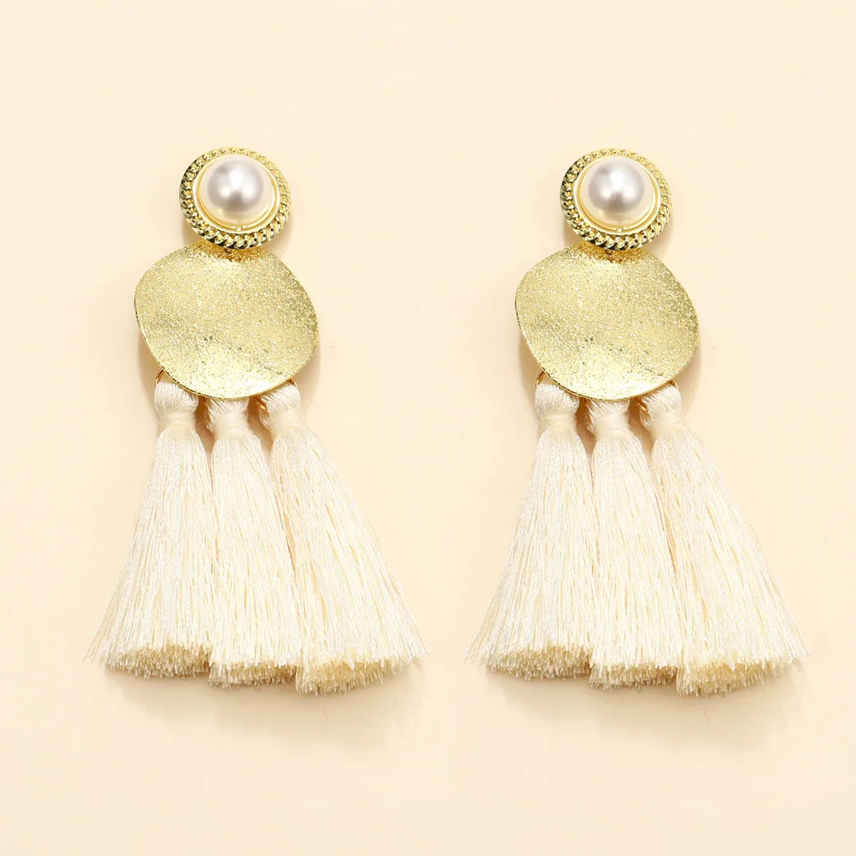 1 Pair Retro Solid Color Plating Alloy Gold Plated Drop Earrings