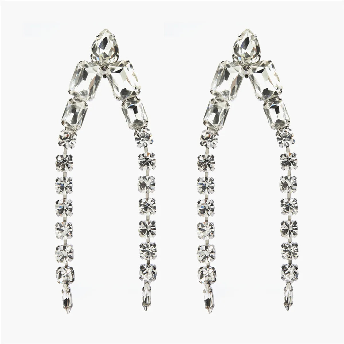 1 Pair Retro Solid Color Plating Inlay Alloy Rhinestones Drop Earrings