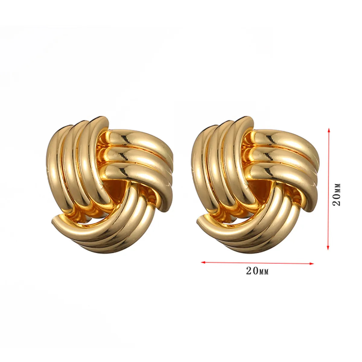 1 Pair Retro Solid Color Plating Metal Ear Studs