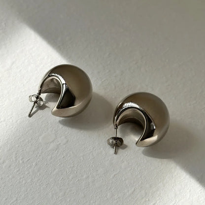 1 Pair Retro Solid Color Plating Titanium Steel Ear Studs