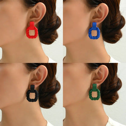 1 Pair Retro Square Arylic Women'S Earrings