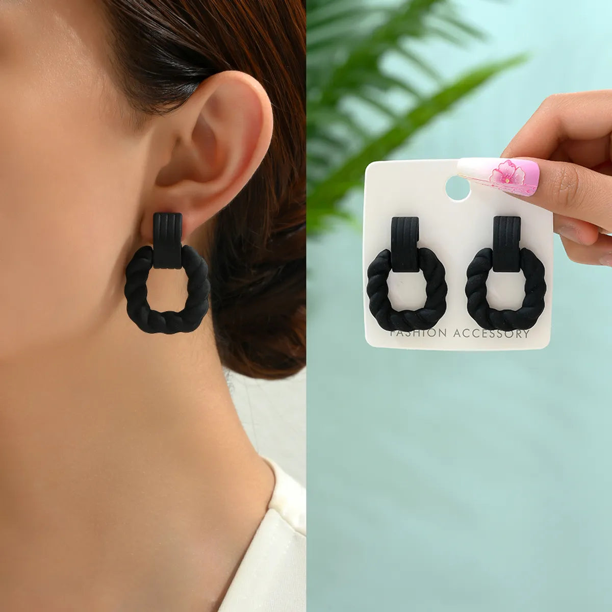 1 Pair Retro Square Arylic Women'S Earrings