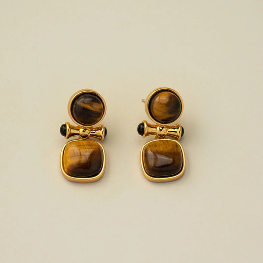 1 Pair Retro Square Inlay Alloy Rhinestones Ear Studs