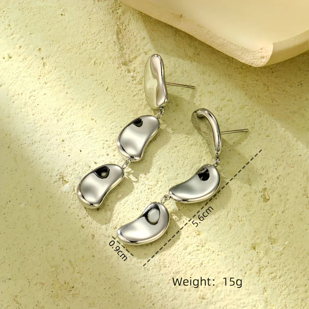 1 Pair Retro Star Heart Shape Titanium Steel Drop Earrings