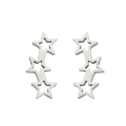 1 Pair Retro Star Spider Notes Stainless Steel Plating Ear Studs