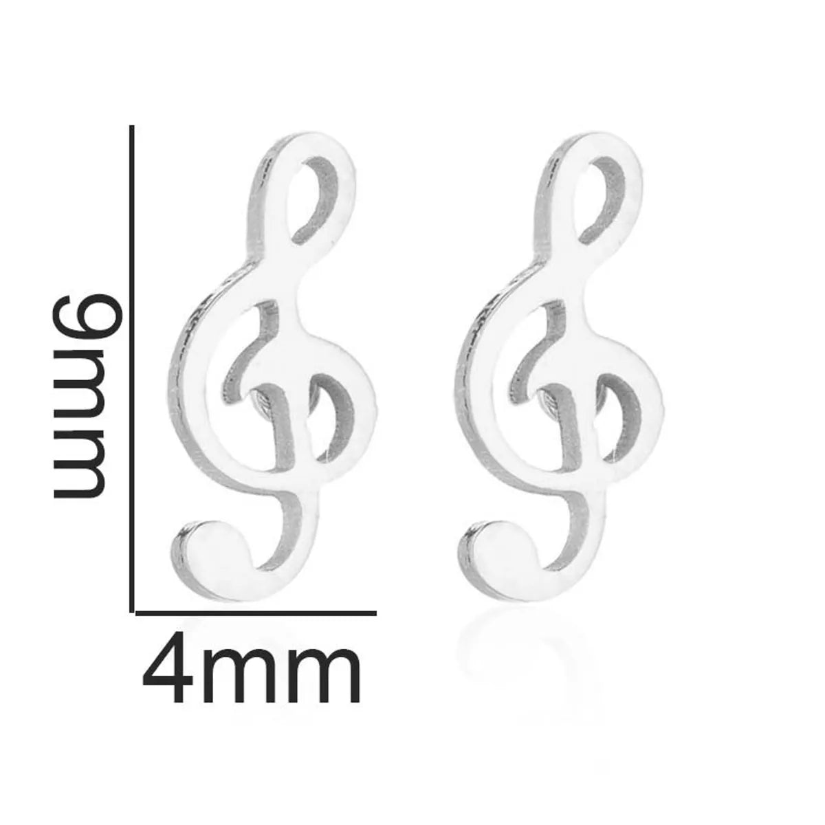 1 Pair Retro Star Spider Notes Stainless Steel Plating Ear Studs