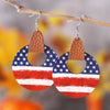 1 Pair Retro Star Water Droplets Wood Drop Earrings