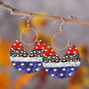 1 Pair Retro Star Water Droplets Wood Drop Earrings