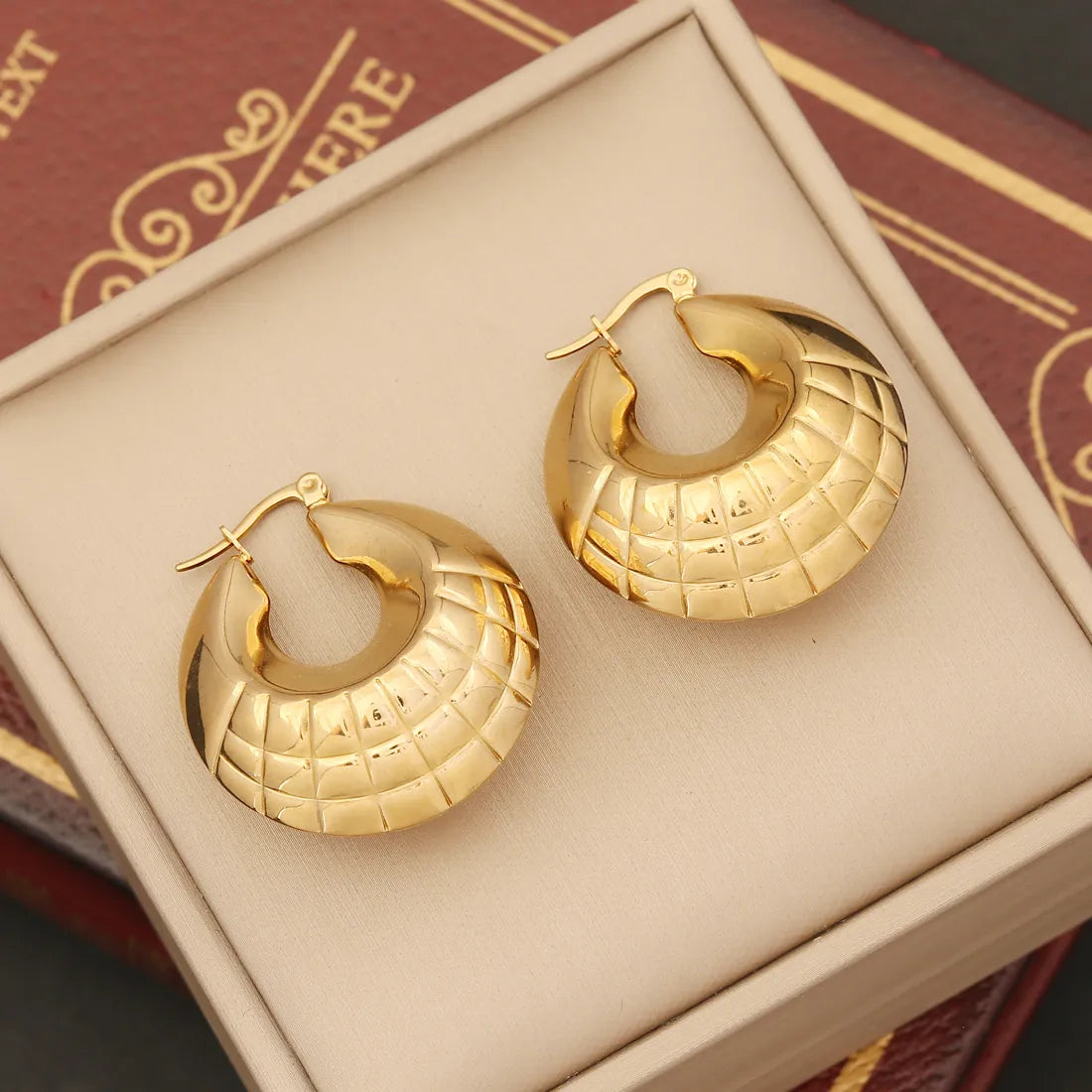 1 Pair Retro Streetwear Geometric Plating Stainless Steel 14K Gold Plated Drop Earrings