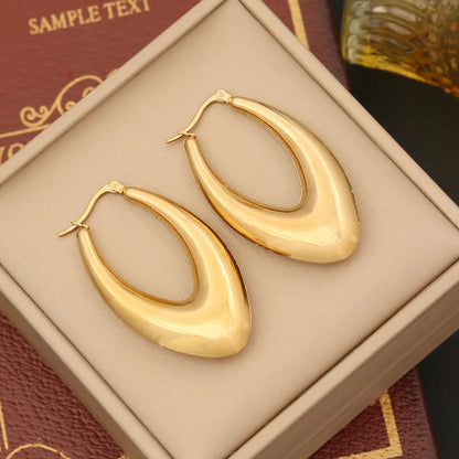 1 Pair Retro Streetwear Geometric Plating Stainless Steel 14K Gold Plated Drop Earrings