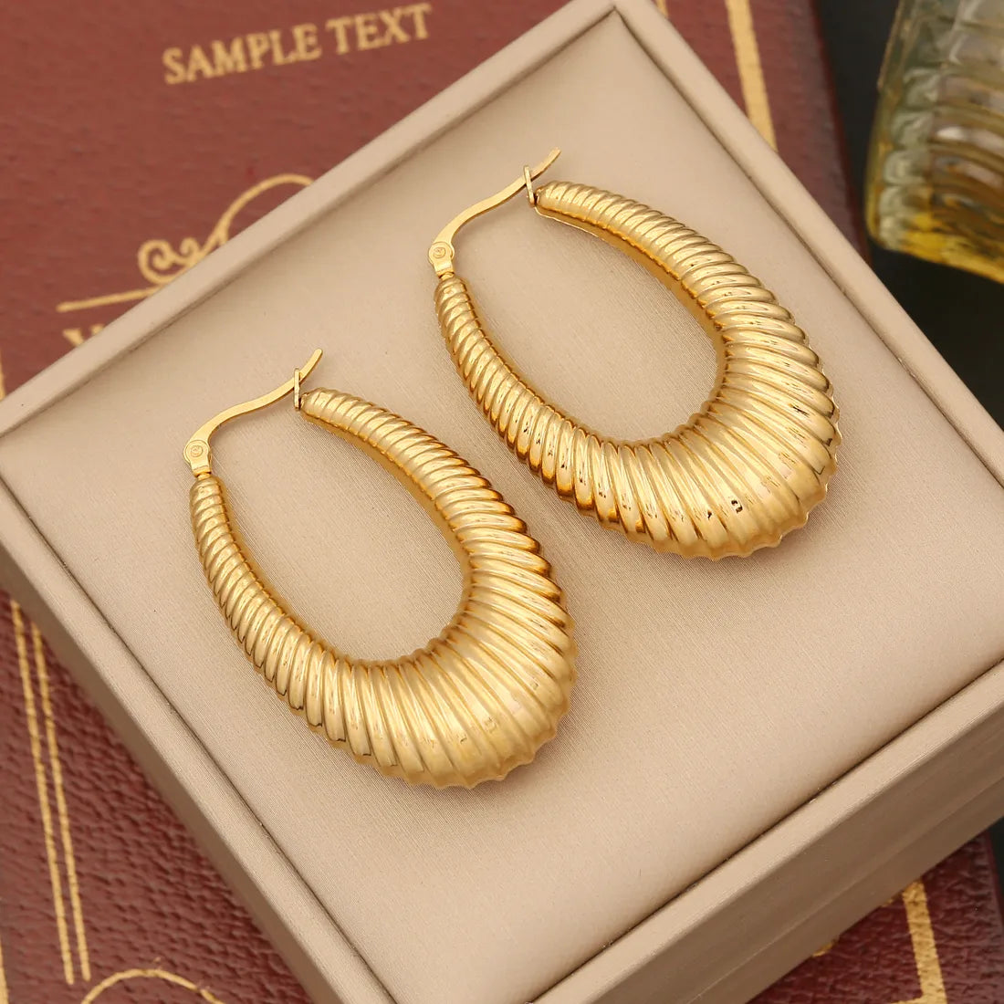 1 Pair Retro Streetwear Geometric Plating Stainless Steel 14K Gold Plated Drop Earrings