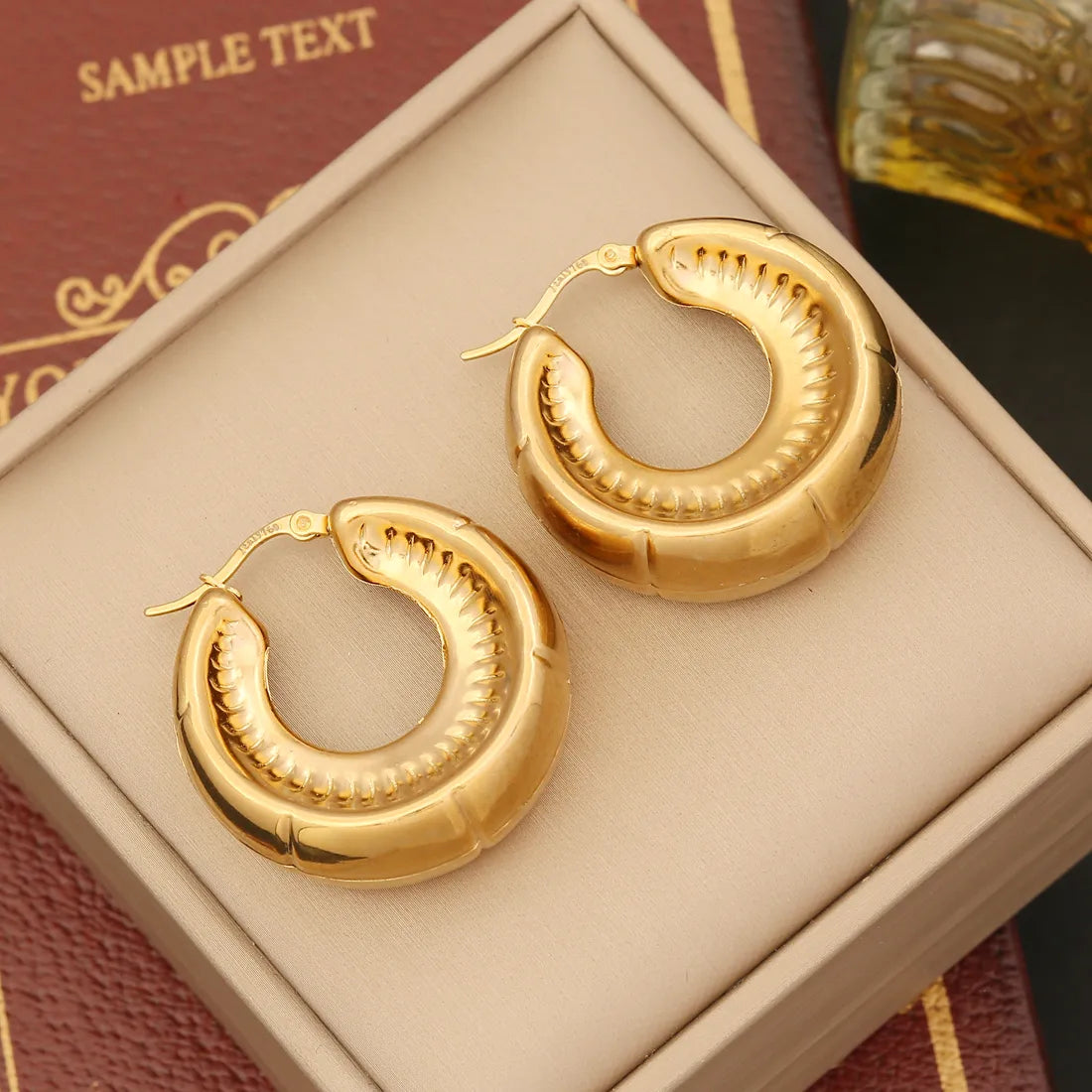 1 Pair Retro Streetwear Geometric Plating Stainless Steel 14K Gold Plated Drop Earrings