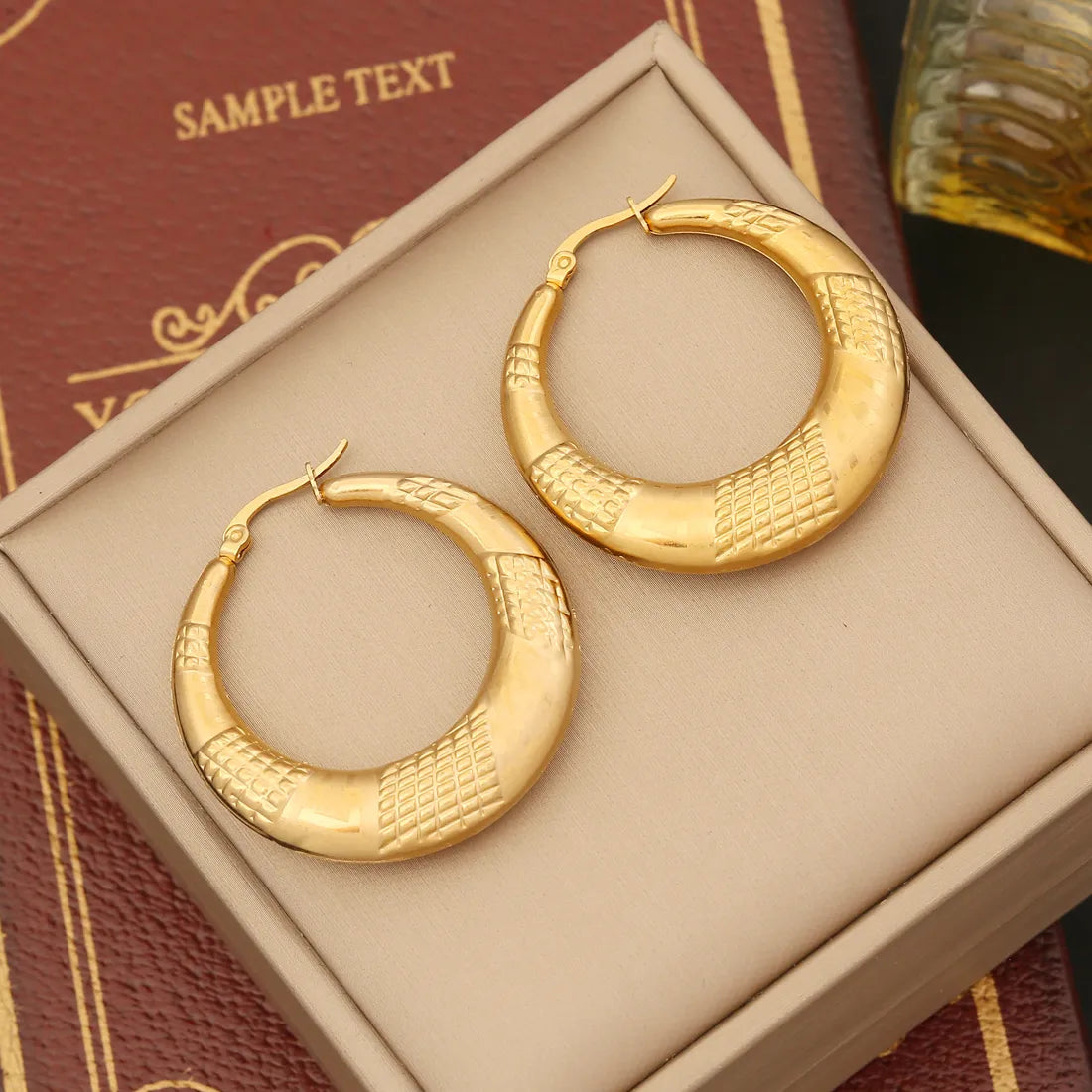 1 Pair Retro Streetwear Geometric Plating Stainless Steel 14K Gold Plated Drop Earrings