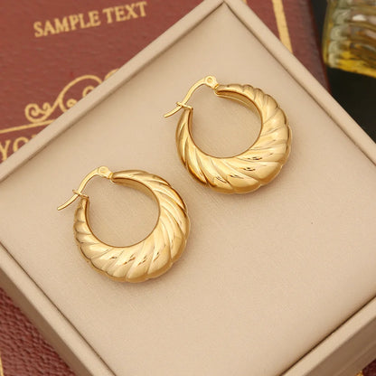 1 Pair Retro Streetwear Geometric Plating Stainless Steel 14K Gold Plated Drop Earrings