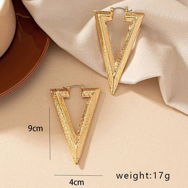 1 Pair Retro Streetwear Triangle Plating Alloy Drop Earrings