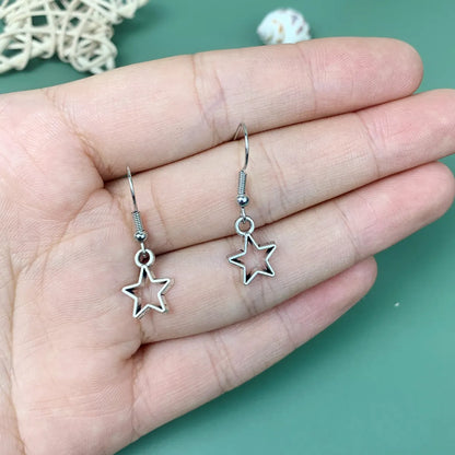 1 Pair Retro Sun Moon Metal Drop Earrings