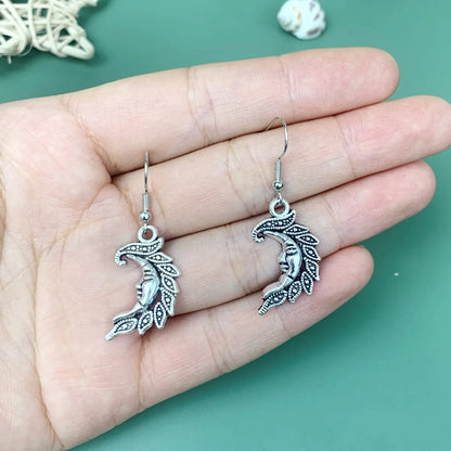 1 Pair Retro Sun Moon Metal Drop Earrings