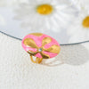 1 Pair Retro Sweet Simple Style Oval Enamel Plating 304 Stainless Steel Zircon 14K Gold Plated Ear Studs