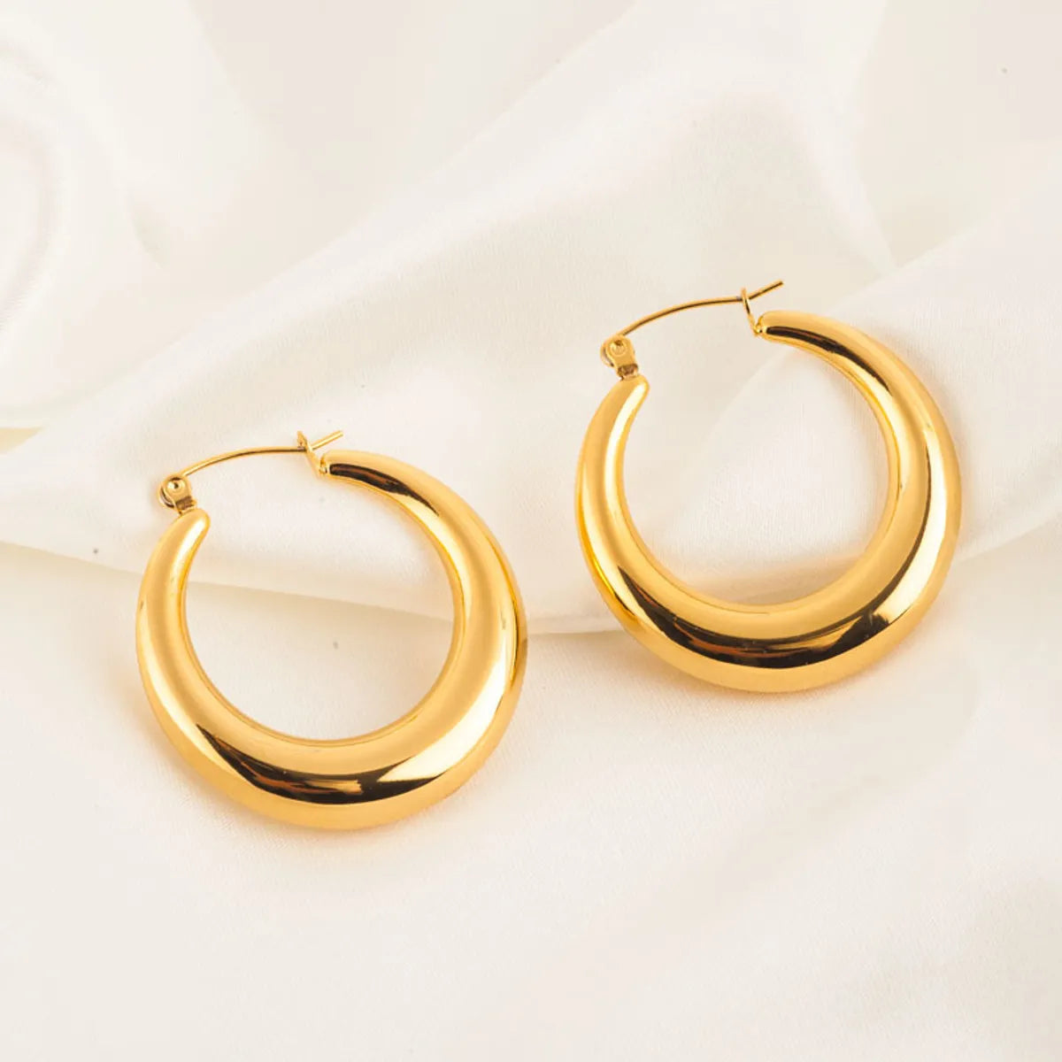 1 Pair Retro U Shape Plating Stainless Steel Gold Plated Earrings