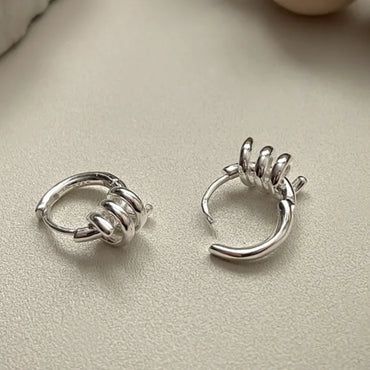 1 Pair Retro U Shape Plating Sterling Silver Earrings