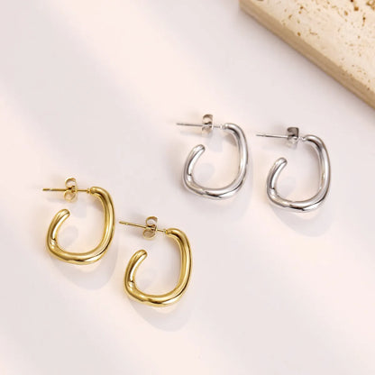 1 Pair Retro U Shape Titanium Steel Plating Ear Studs