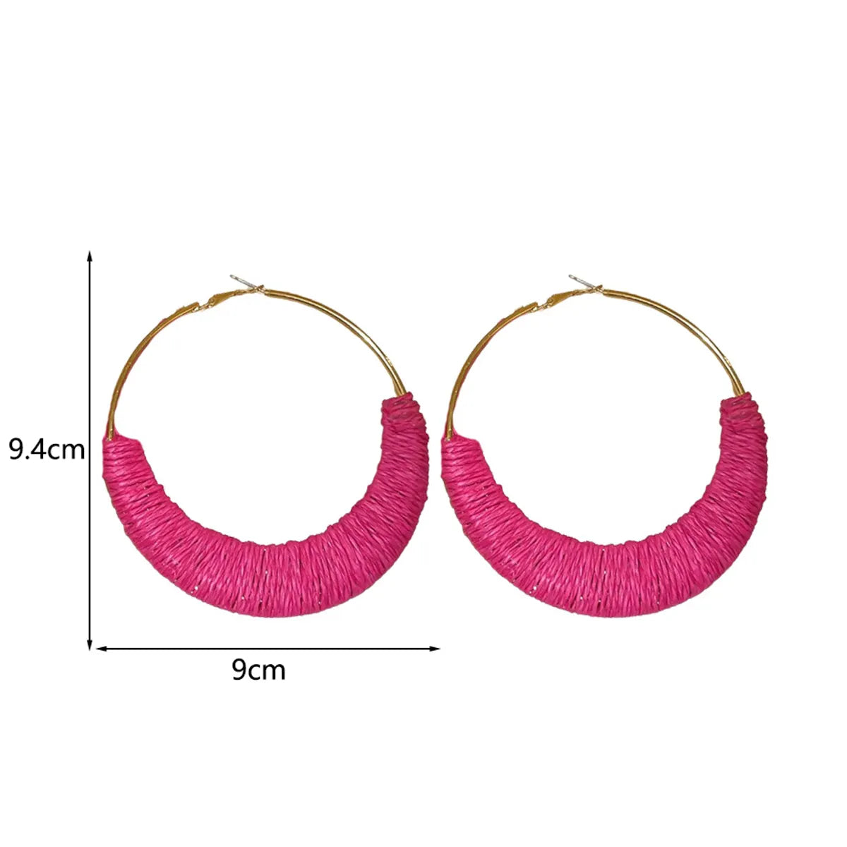 1 Pair Retro Vacation Bohemian Geometric Braid Alloy Hoop Earrings