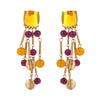 1 Pair Retro Vacation Bohemian Tassel Beaded Tassel Alloy Resin 18K Gold Plated Drop Earrings