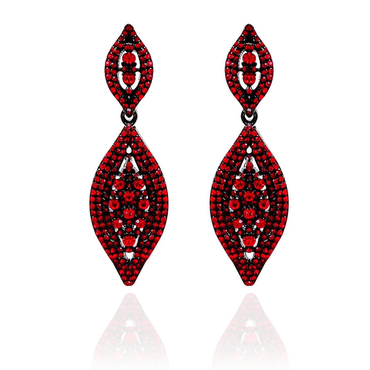 1 Pair Retro Water Droplets Alloy Rhinestone Patchwork Women's Drop Earrings