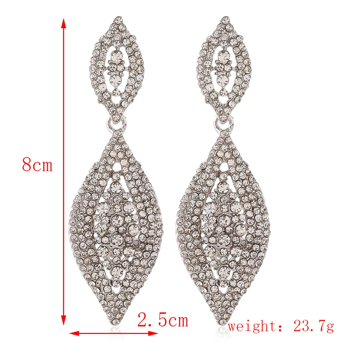 1 Pair Retro Water Droplets Alloy Rhinestone Patchwork Women's Drop Earrings