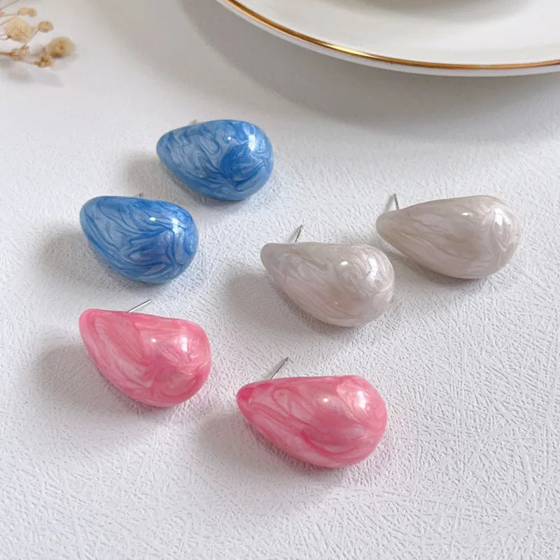 1 Pair Retro Water Droplets Plating Alloy Ear Studs