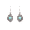 1 Pair Retro Water Droplets Plating Alloy Turquoise Drop Earrings