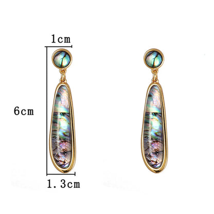 1 Pair Retro Water Droplets Plating Inlay Alloy Acrylic Shell 18k Gold Plated Drop Earrings