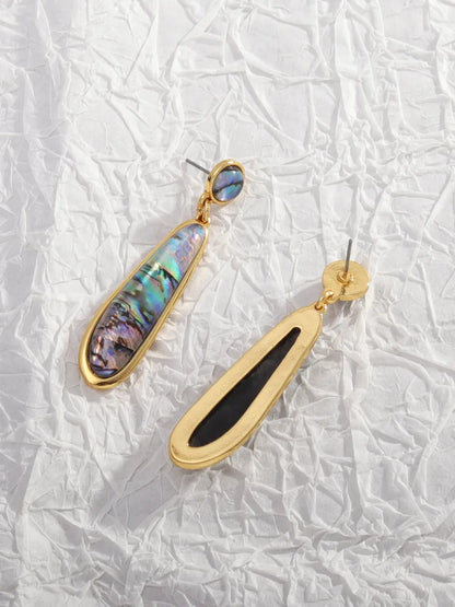 1 Pair Retro Water Droplets Plating Inlay Alloy Acrylic Shell 18k Gold Plated Drop Earrings